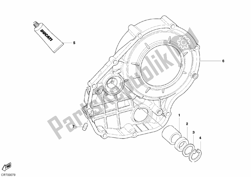 All parts for the Clutch Cover of the Ducati Superbike 749 Dark 2005